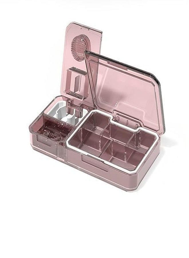 NETZILLA قاطعة أدوية NETZILLA للأقراص، قاطعة أقراص، طقم أدوية متعدد الوظائف 3 في 1، قاطعة أقراص يدوية، هارسة أقراص، علبة تخزين أقراص (متعددة الألوان) - Image 1